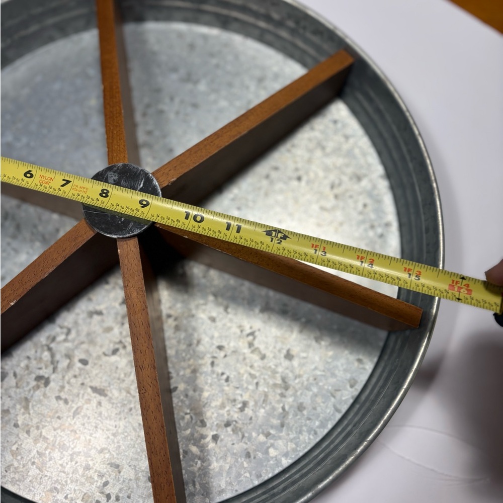 lazy susan features a galvanized metal base wood divider insert for serving - Picture 6 of 10